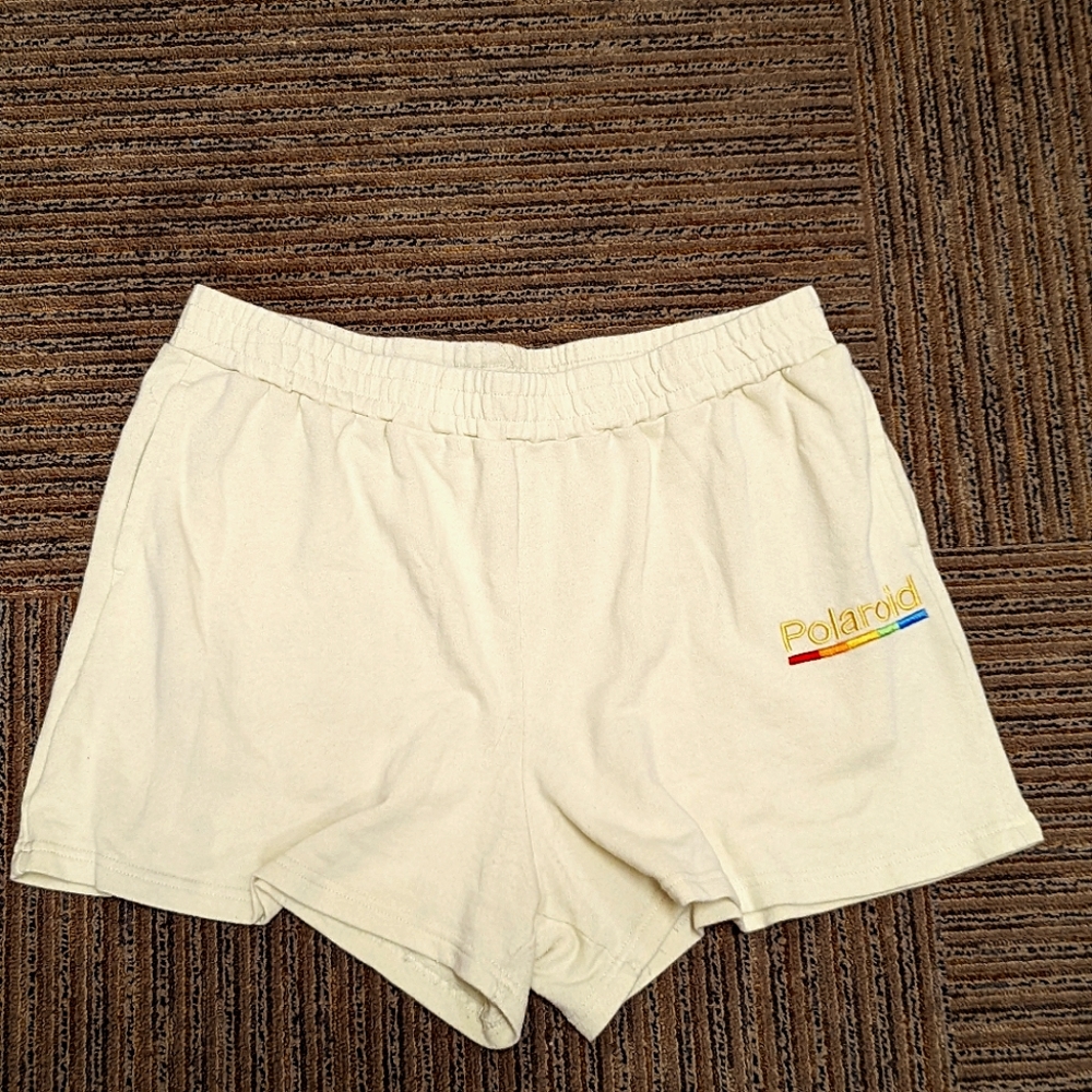 Light yellow Polaroid sweat-shorts